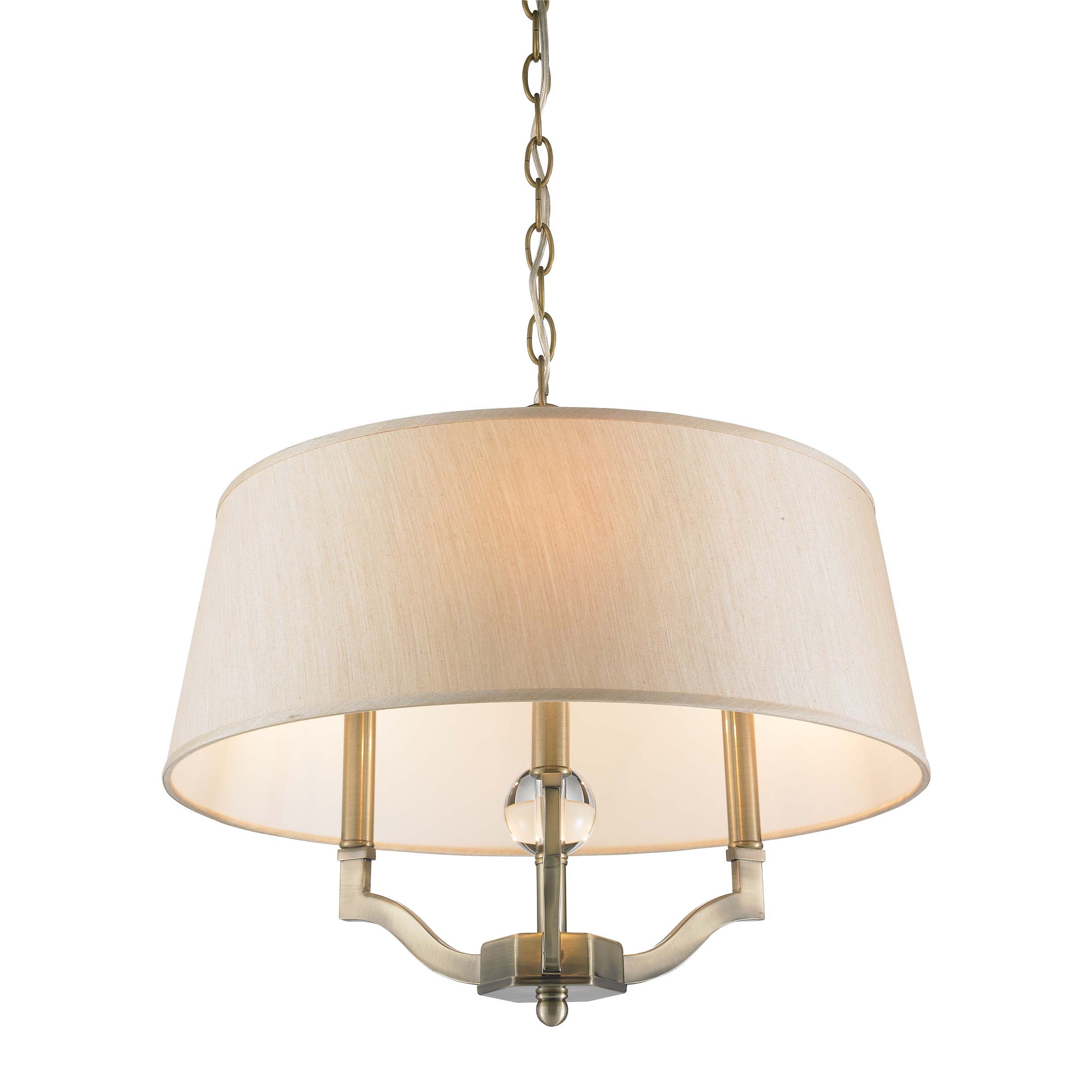 Waverly 3-light Semi-Flush Mount in Aged Brass - Image 3