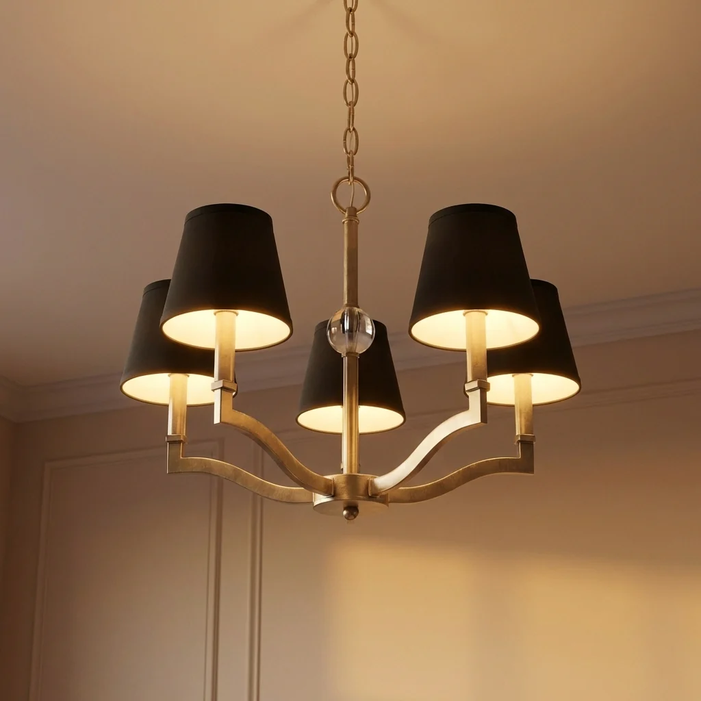 Waverly 5-light Chandelier in Aged Brass and Tuxedo Shades - Image 5