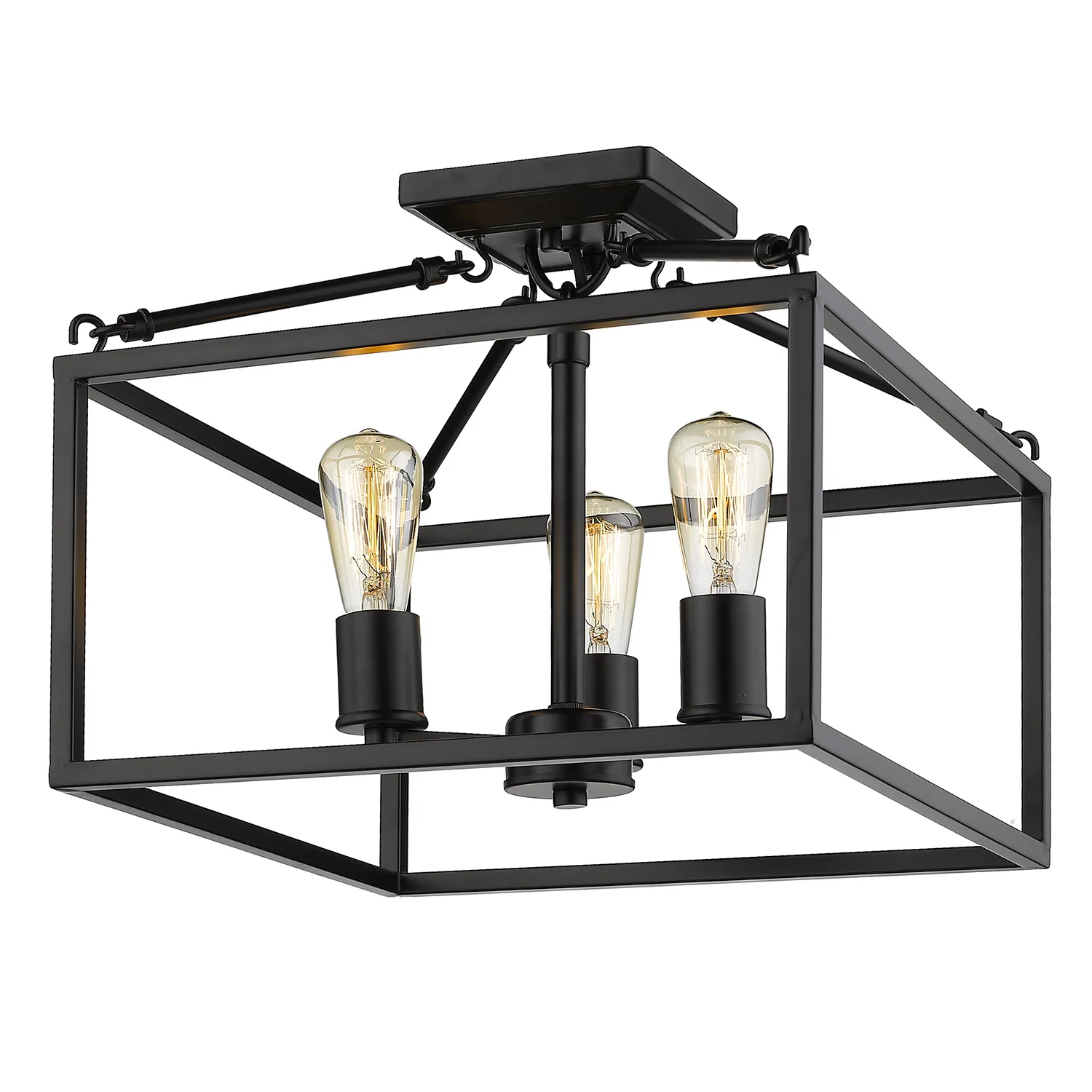 Wesson 3-light Semi-Flush Mount in Matte Black - Image 4