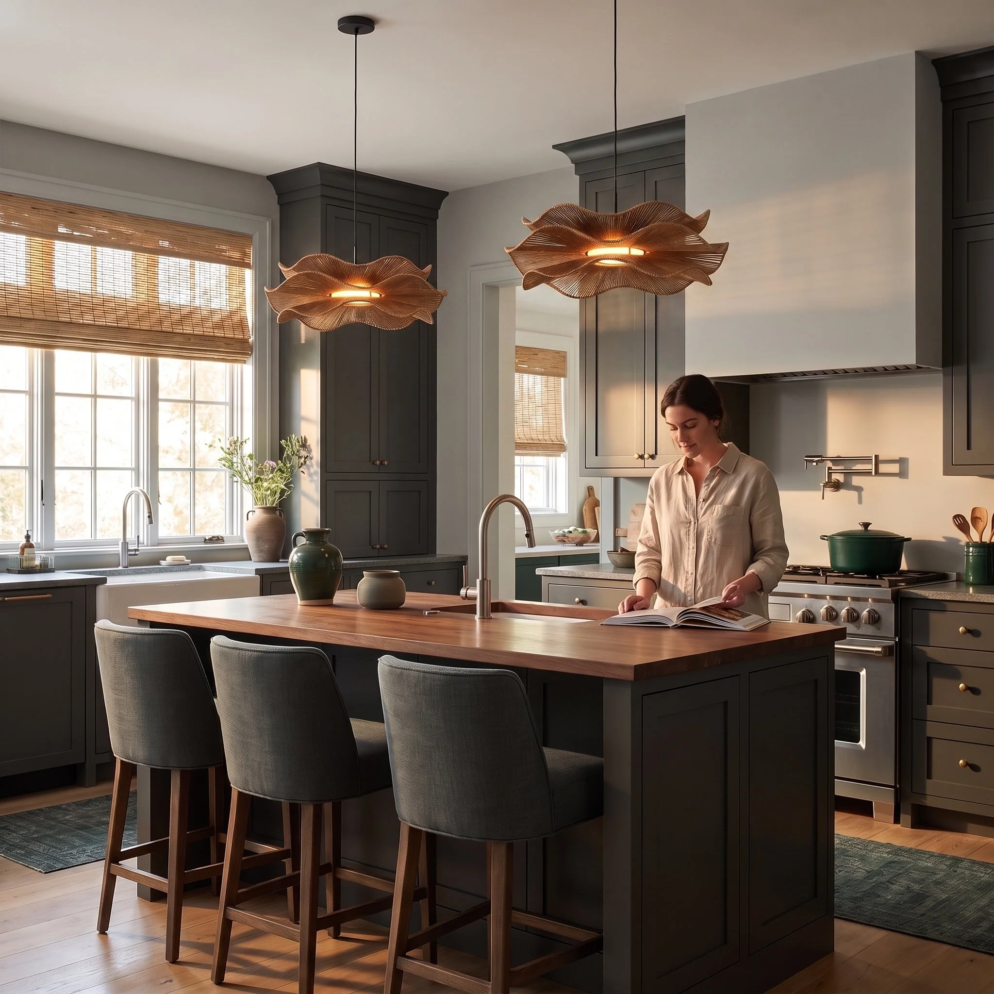 Whisper Integrated LED Pendant in Latte Rope - Image 14