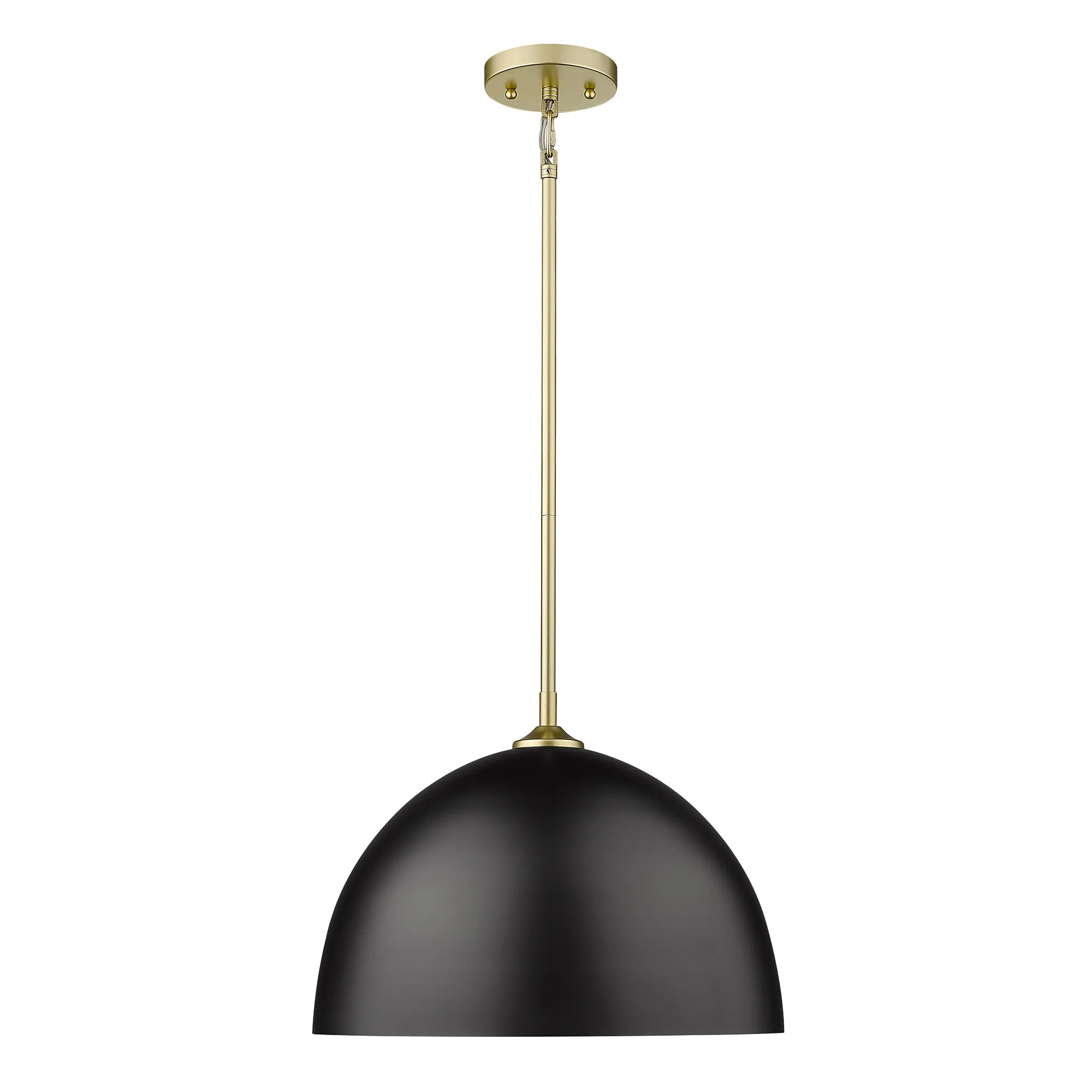Zoey 1-light 16in Pendant in Olympic Gold and Matte Black Shades - Image 2