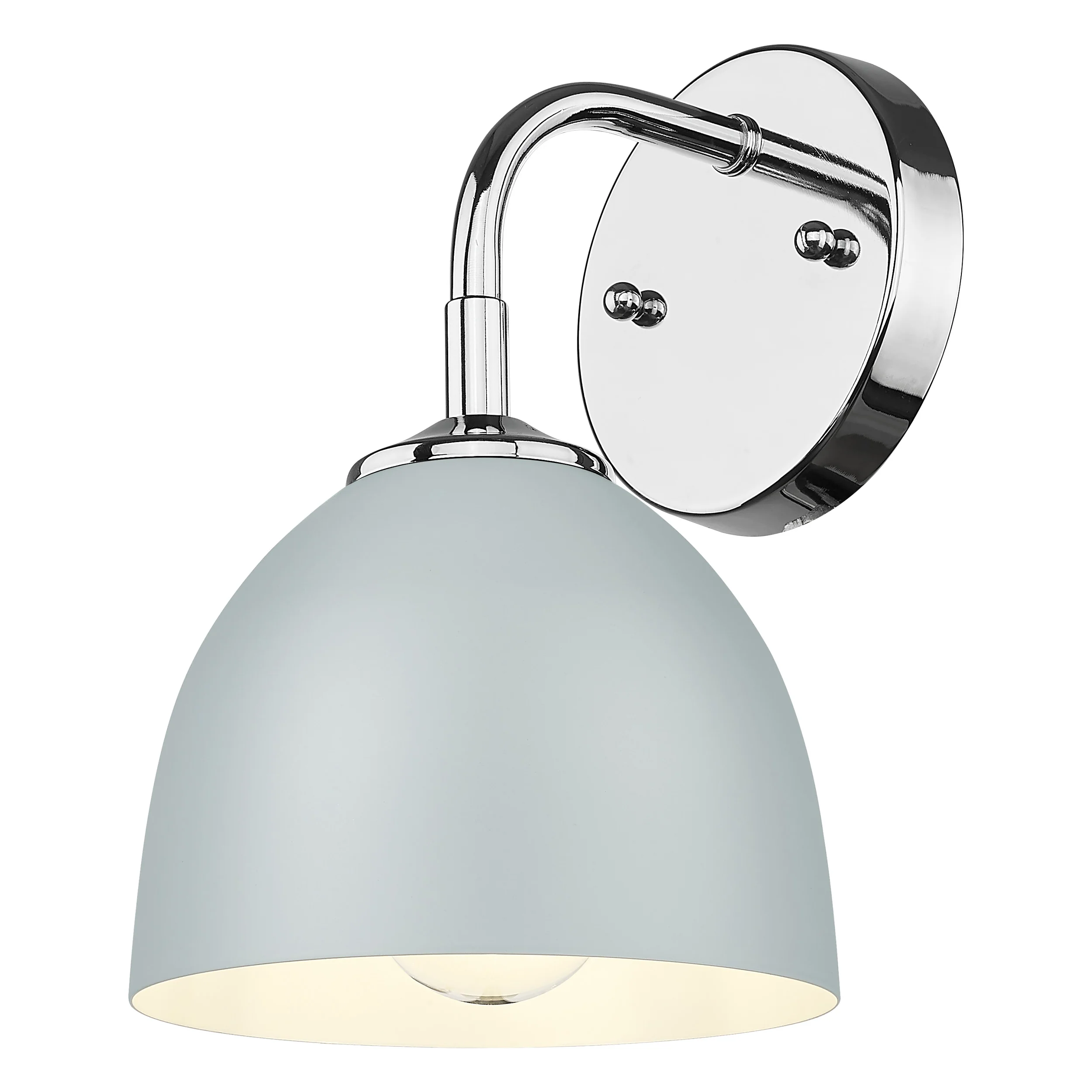 Zoey 1-light Wall Sconce in Chrome and Matte Gray shade