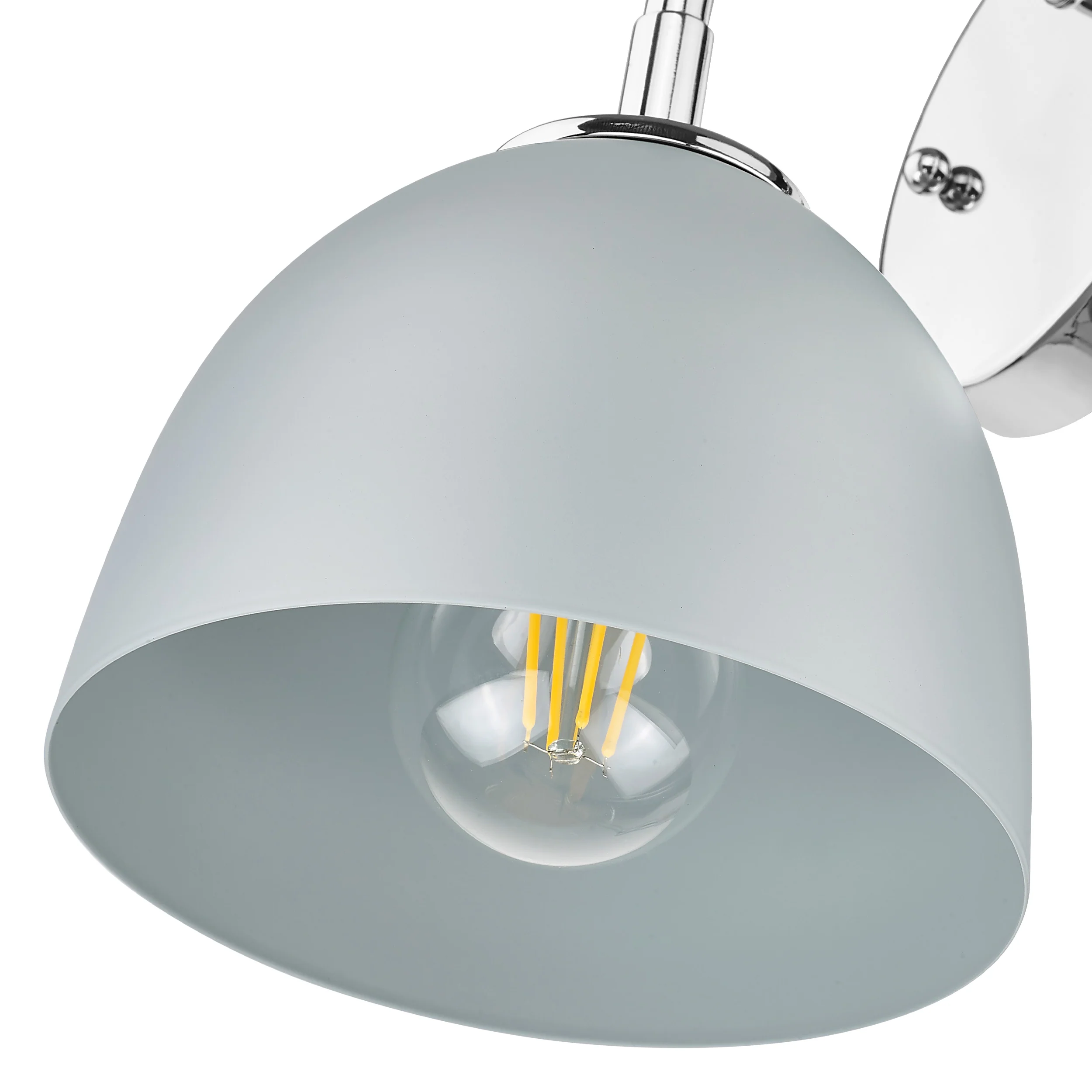 Zoey 1-light Wall Sconce in Chrome and Matte Gray shade - Image 5