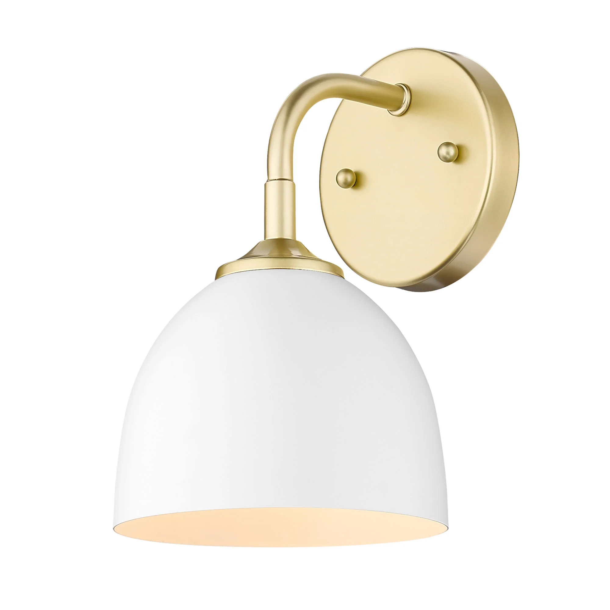 Zoey 1-light Wall Sconce in Olympic Gold and Matte White shade