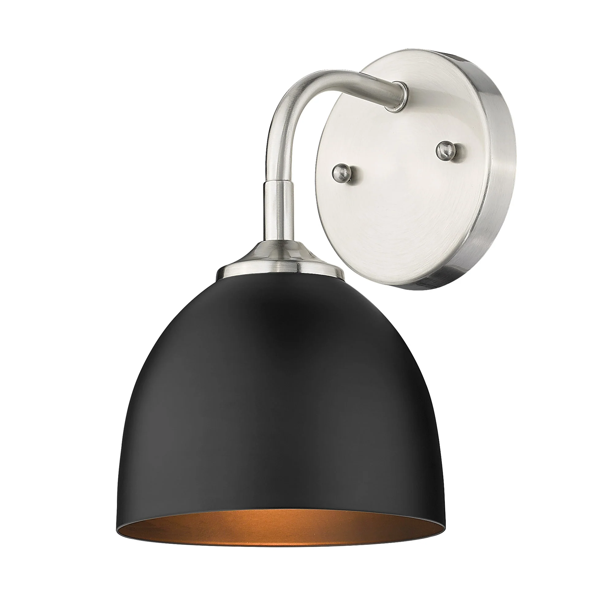 Zoey 1-light Wall Sconce in Pewter and Matte Black shade