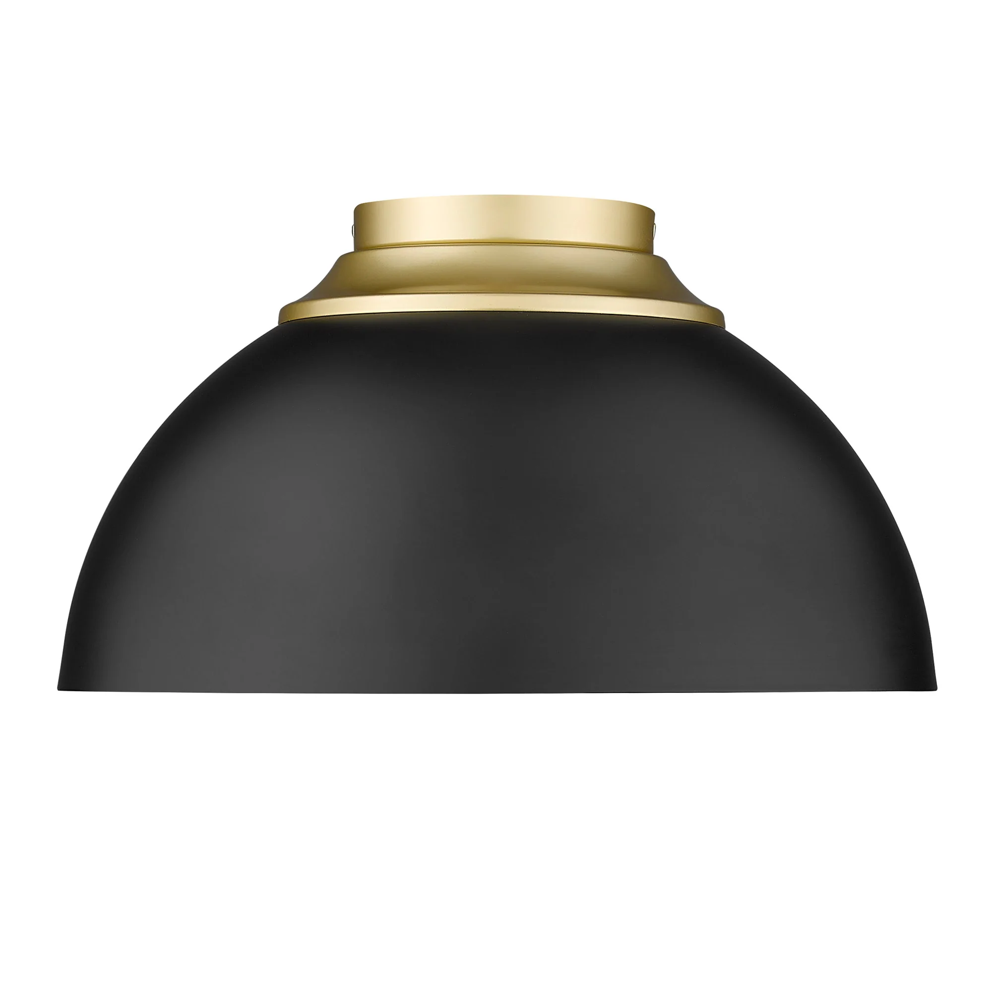 Zoey 3-light Flush Mount in Olympic Gold and Matte Black shade - Image 2