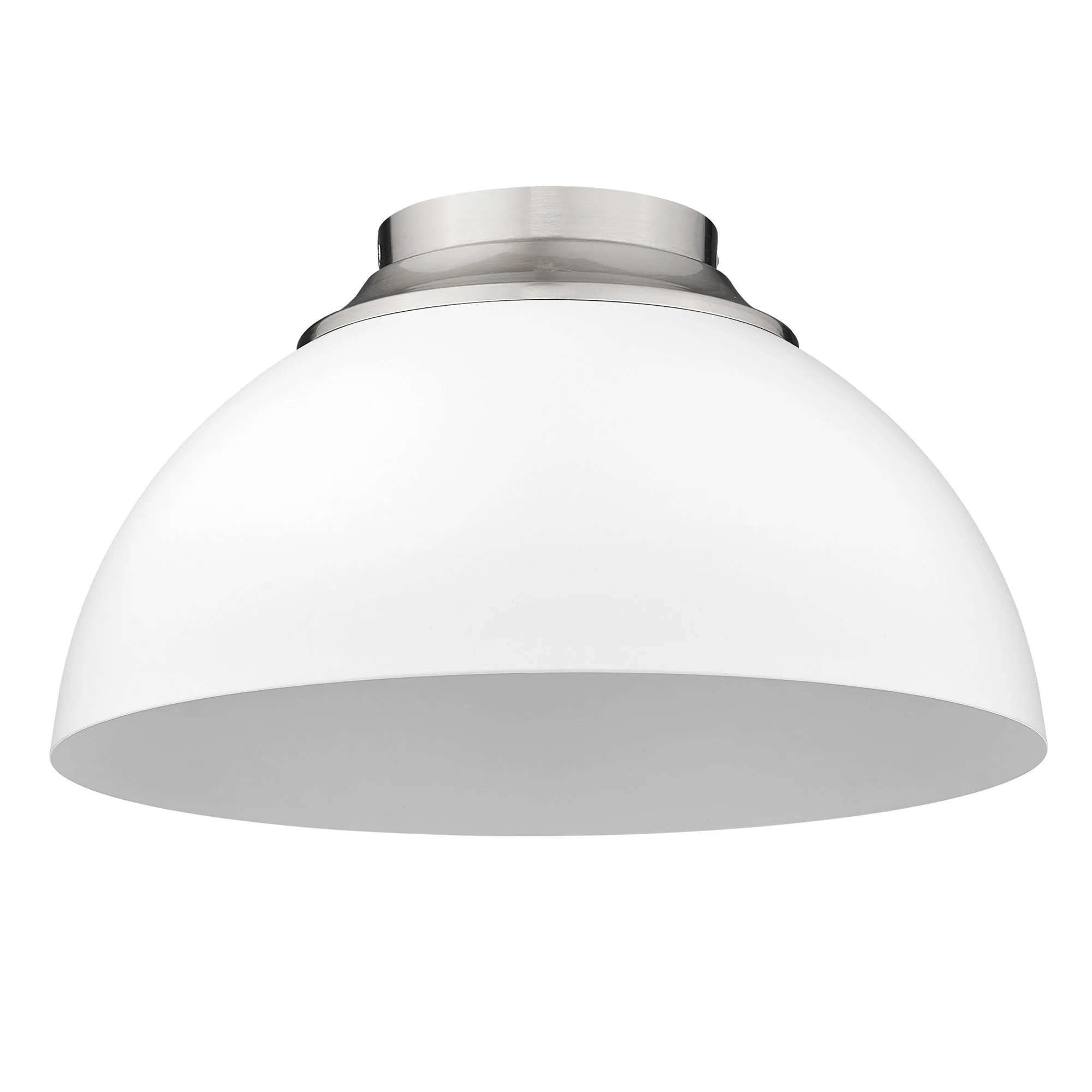 Zoey 3-light Flush Mount in Pewter and Matte White shade - Image 3