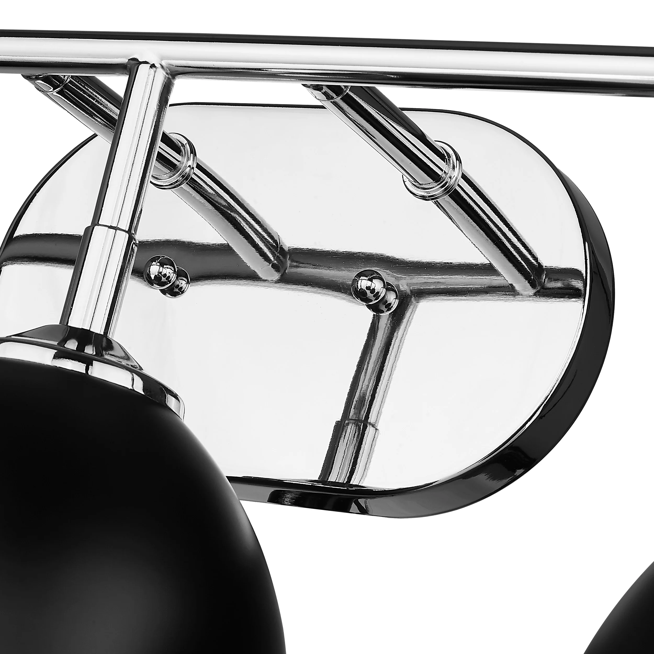 Zoey 3-light Vanity in Chrome and Matte Black shade - Image 6