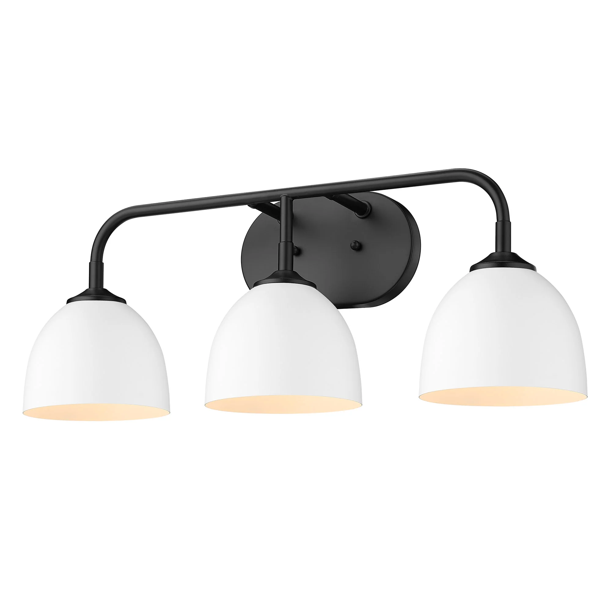 Zoey 3-light Vanity in Matte Black and Matte White shade