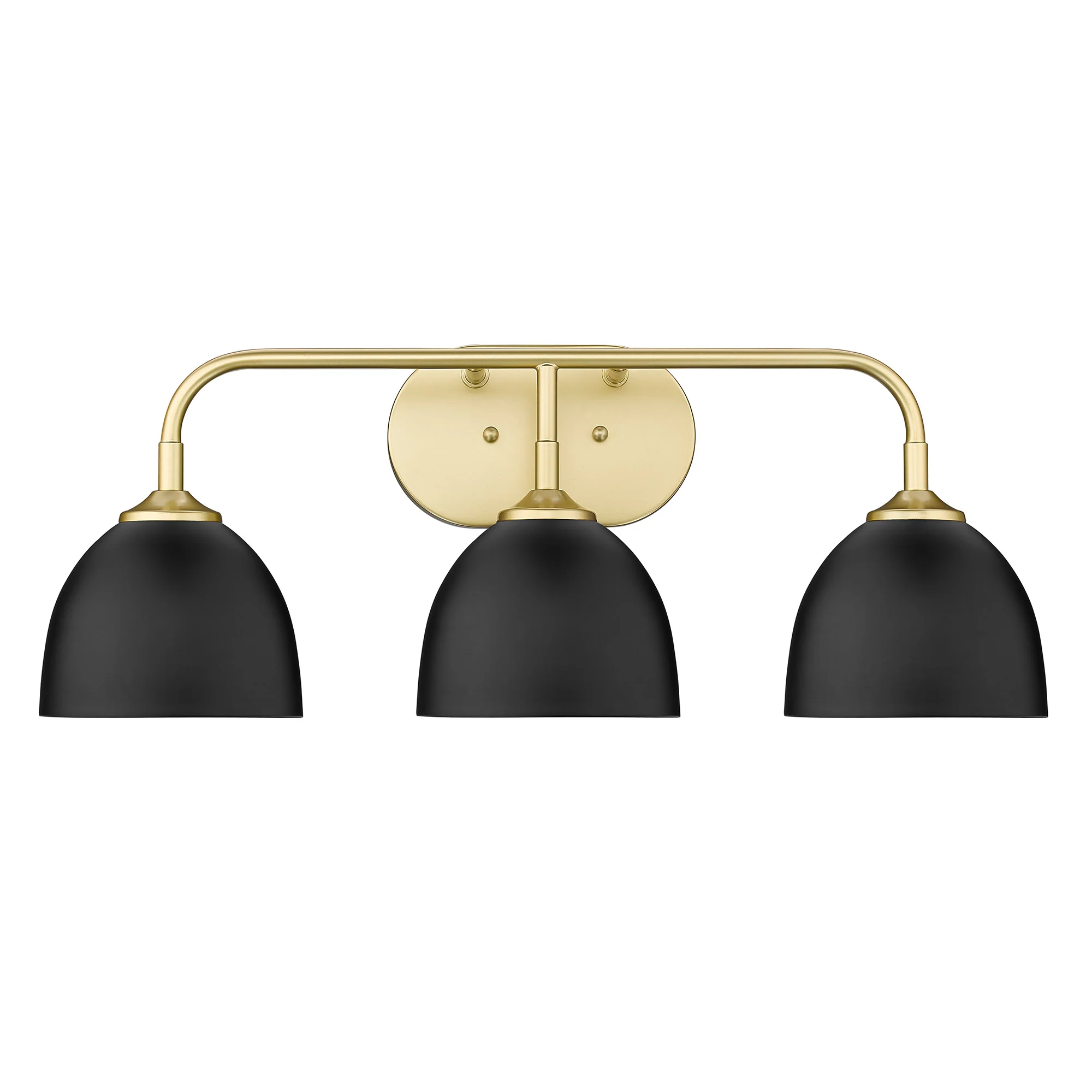 Zoey 3-light Vanity in Olympic Gold and Matte Black shade - Image 2