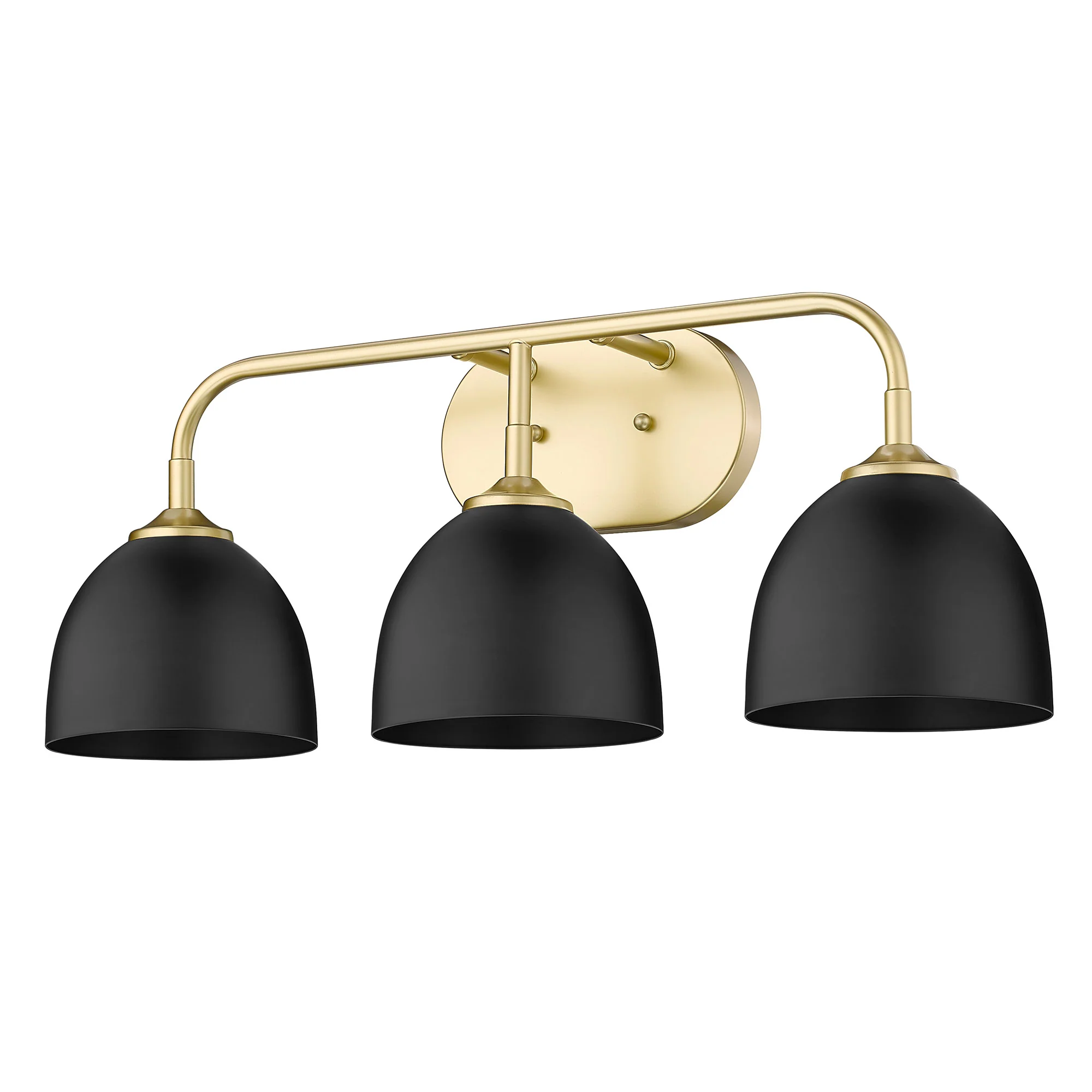 Zoey 3-light Vanity in Olympic Gold and Matte Black shade - Image 3