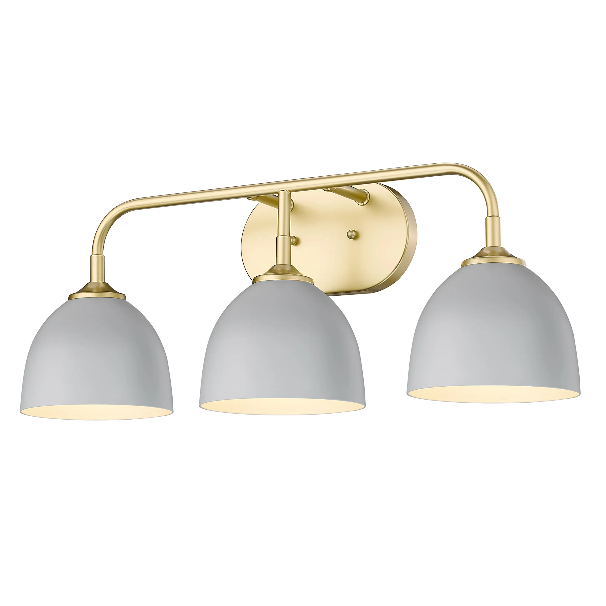 Zoey 3-light Vanity in Olympic Gold and Matte Gray shade