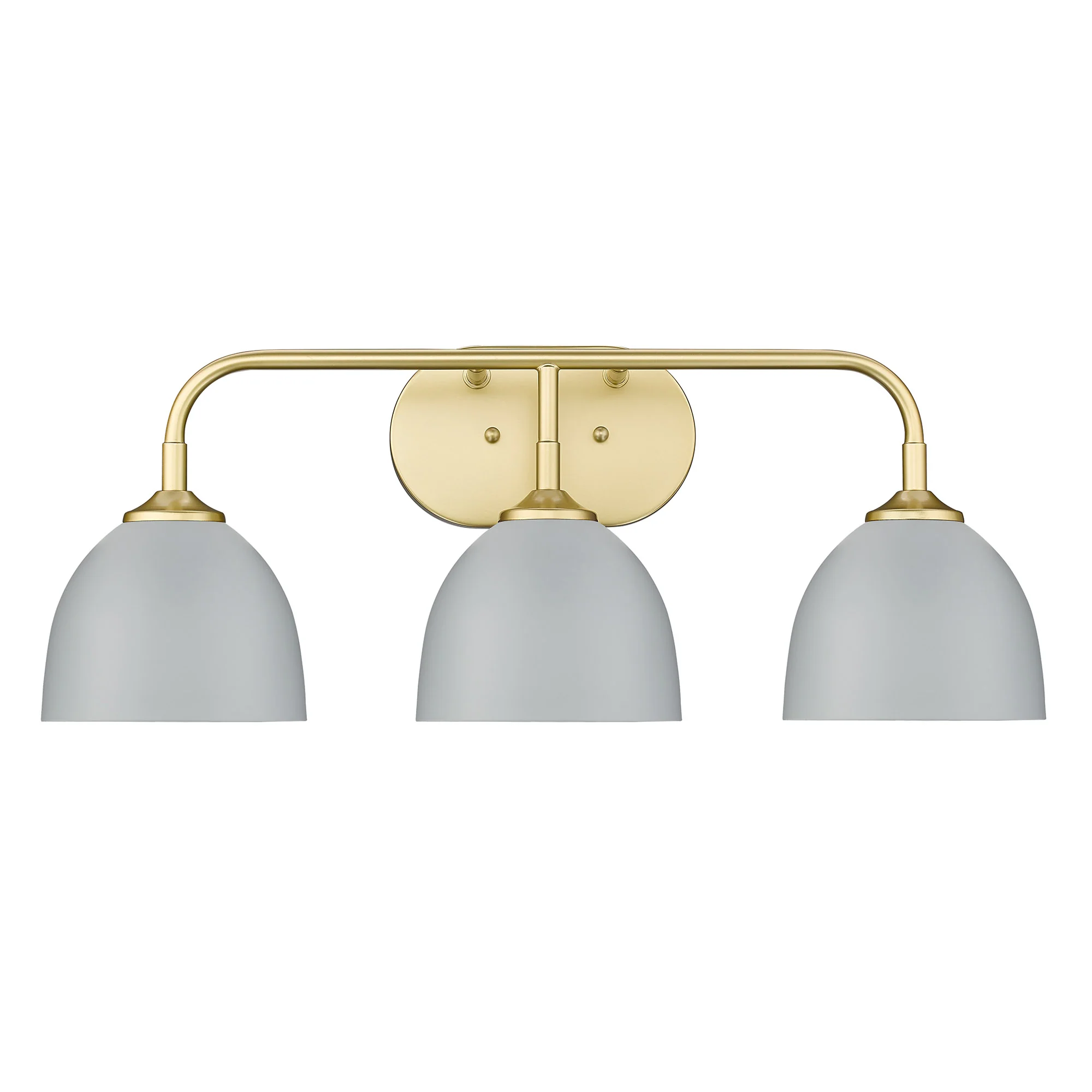 Zoey 3-light Vanity in Olympic Gold and Matte Gray shade - Image 2